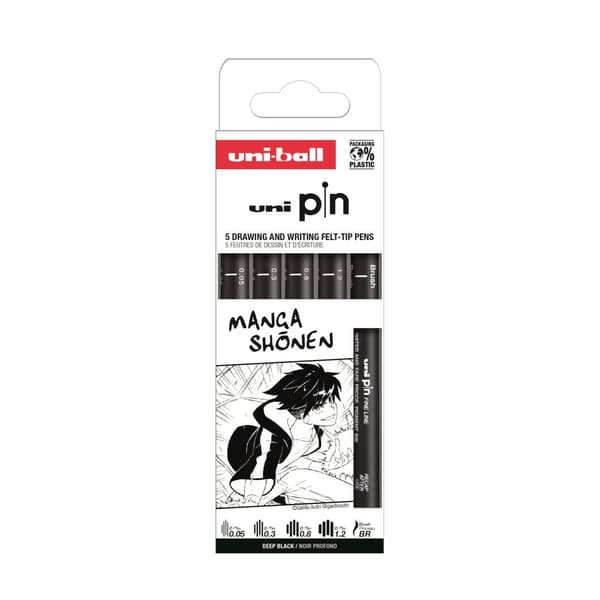 UNI PIN 200 Manga Shonen tegnepen 5 stk 206470