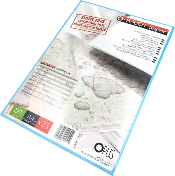 Laminointifolio O.POUCH SUPER A4, 80 µm /25kpl/ FN5225 Opus