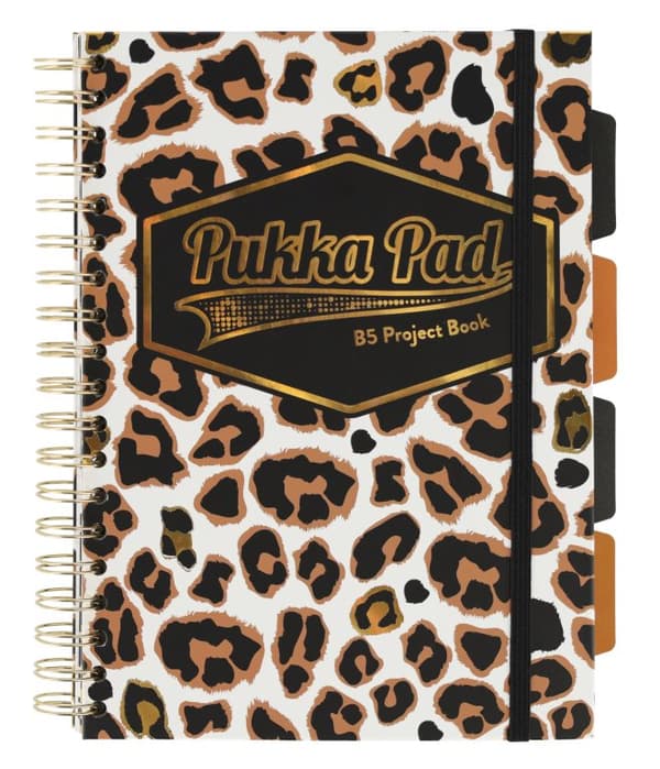 PUKKA PROJEKTBOG WILD B5 WINNING SPIRAL NOTEBOOK PANTHER LINE