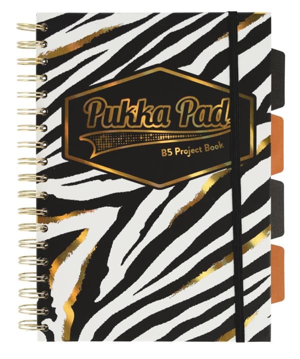 PUKKA PROJEKTBOG WILD B5 WIRE NOTEBOOK ZEBRA LINE