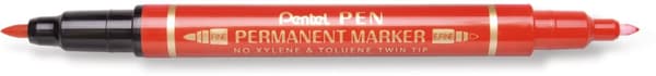 Pentel N75 Permanent Marker Röd Två spetsar