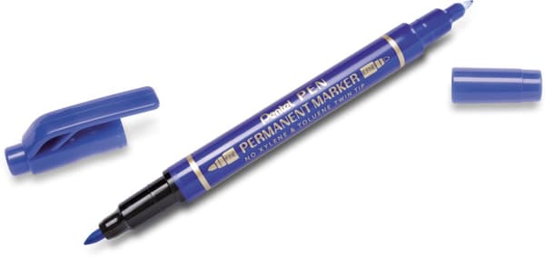 Pentel N75 Permanent Marker Blå Två spetsar