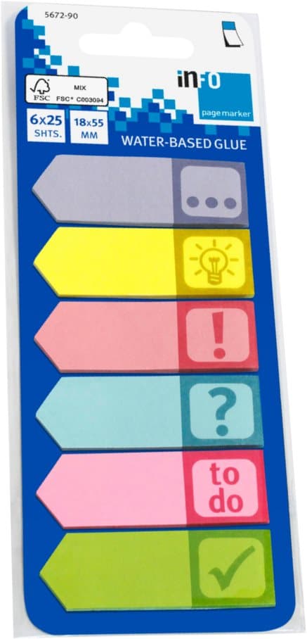 Indeksfaner 18x55 mm (6x25k) Symboler