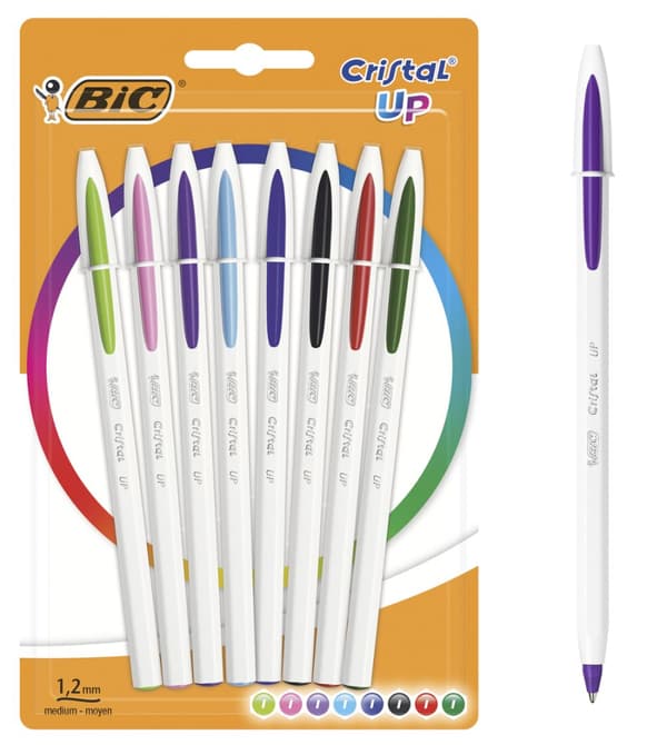 Bic Cristal Up AST+FUN Kulspetspenna Blister 8 färger Mix 949869