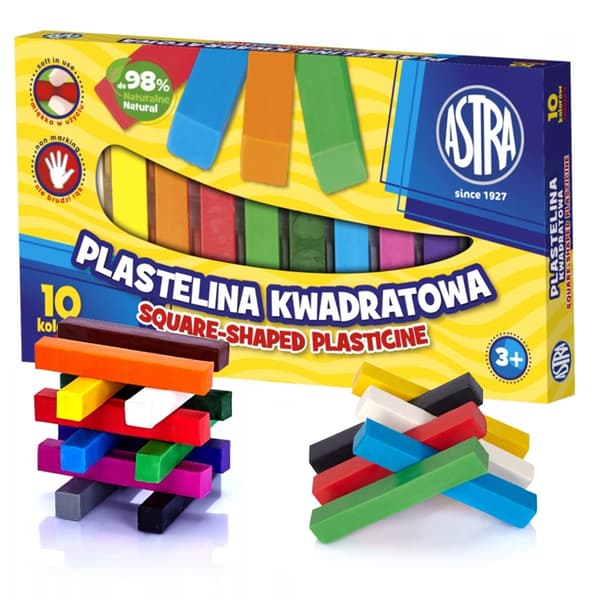 Plasticine Astra 10 farver Firkant AS303115006