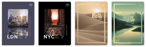 Notebook A5/60 # KRATA UV Col.215 Black&White Interdruk ZE60#215