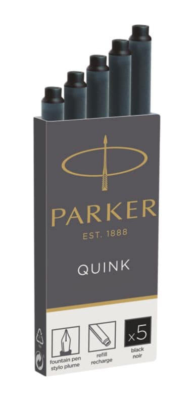 Parker bläckpatron lång/5 st/svart 1950382