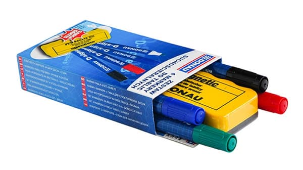 Dry Erase Marker / Set 4 / + Sponge Donau D-Signer 7372904-99PL