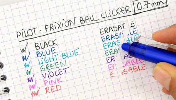 Pilot Frixion Clicker Automatisk kuglepen lyseblå 0,7 med viskelæder BLRT-FR7-LB
