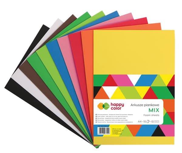 Foam Sheets Mix A4 10 färger /10 ark/ Happy Color