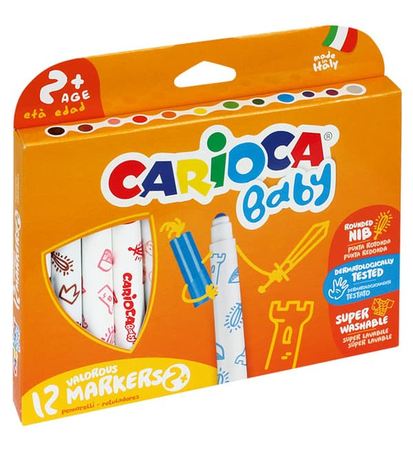 Carioca Maxi Point markører 12 farver Super Baby (42249)/(42814)