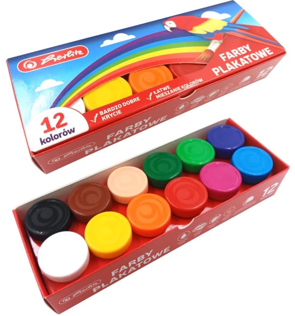 Herlitz Poster Paints School 12 Colors 20ml