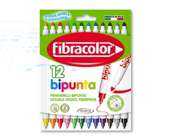 Fibracolor Bipunta tuscher /12stk/ Dobbeltsidet 584BP12E