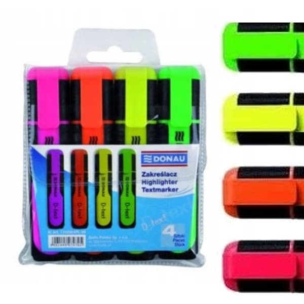 Donau D-Text Highlighters SÆT med 4