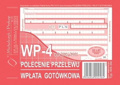 Siirtotilauslomake Käteisellä WP-4