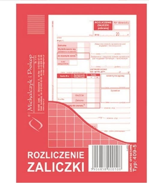 Formular Afregning af Forskud 409-05 Michalczyk og Prokop
