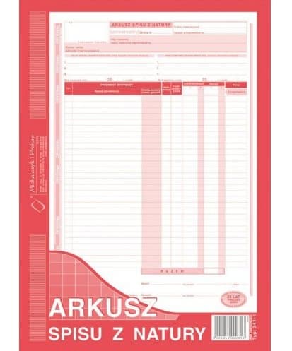 Udskriv ark af naturopgørelsen 341-1 A4