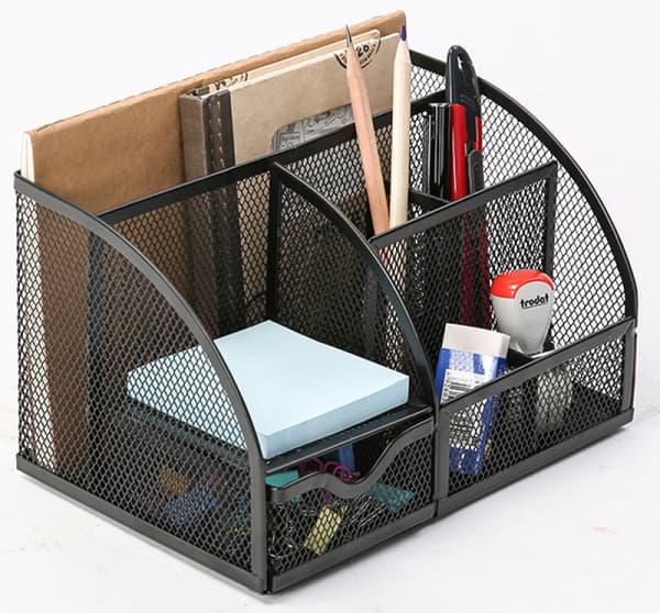 Q-Connect Metal Desk Organizer med Brevholder Sort KF17295