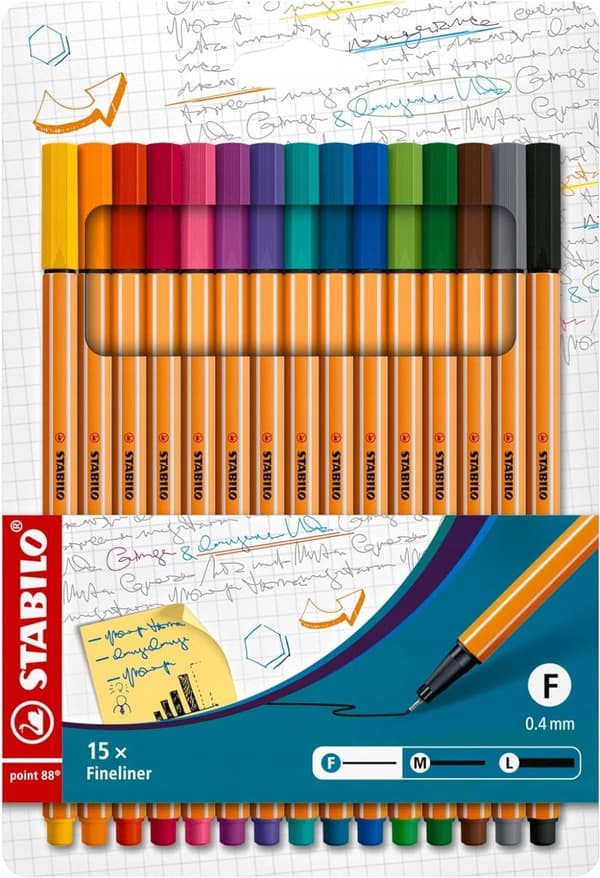 Stabilo Point 88 Fineliner /Set med 15/