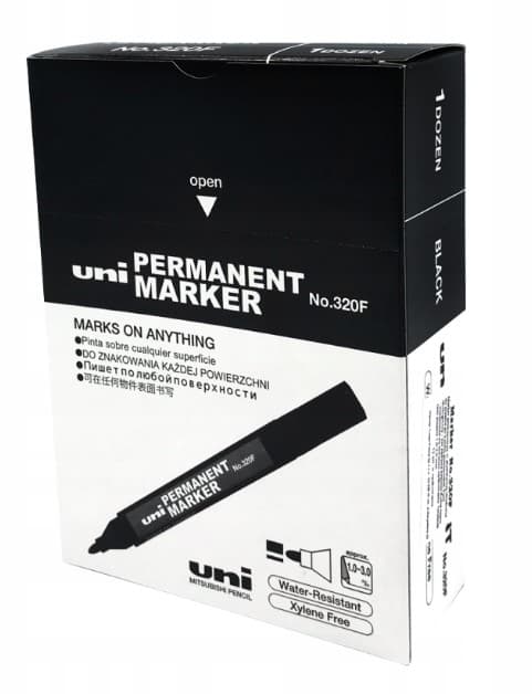 Permanent Marker UNI 320 F Rund Svart 12st
