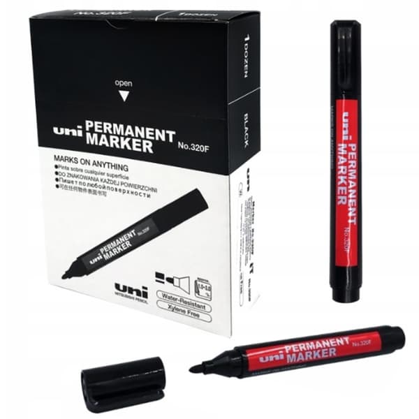 Permanent Marker UNI 320 F Rund Svart 12st