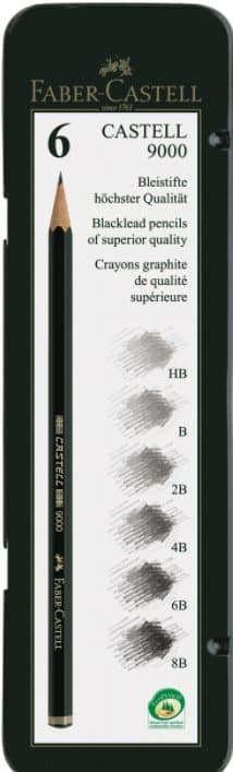 Faber-Castell 9000 blyant 6 stk metalæske 119063