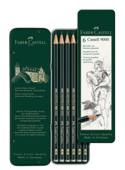 Faber-Castell 9000 blyant 6 stk metalæske 119063
