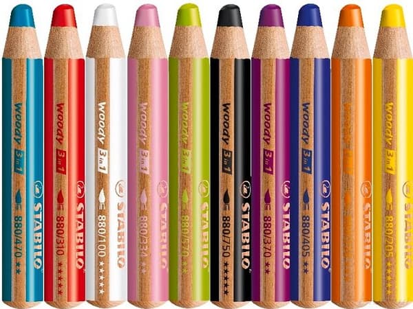Stabilo Woody 3i1 Arty blyanter 10 stykker + spidser 880/10-1-20