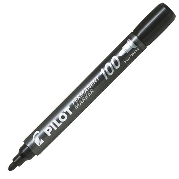 Markör Permanent Pilot 100 Rund Svart SCA-100-B