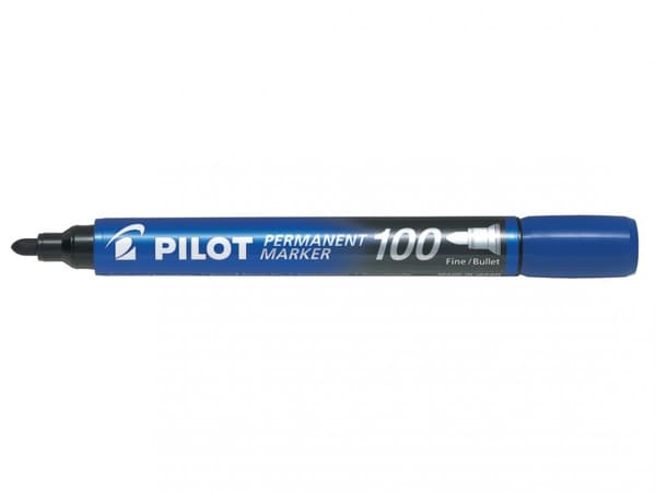 Markör Permanent Pilot 100 Rund Blå SCA-100-BL
