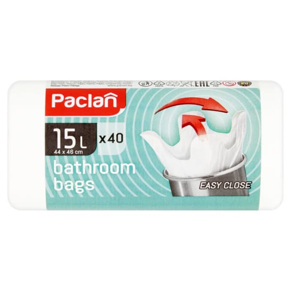 Roskapussit 15L A40 Kpl. Kylpyhuoneeseen tuoksuva Paclan White