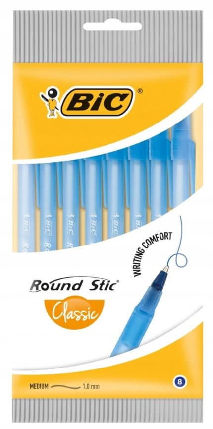 BIC Round Stic Classic Kuglepen Blå Blister /8stk/