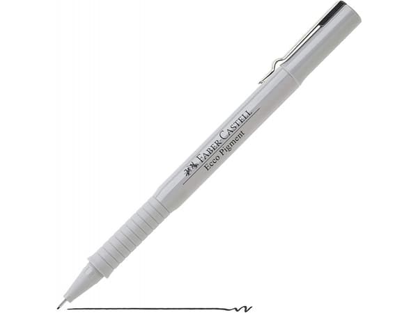 ECCO FABER-CASTELL PIGMENT RITSPENNA 4 ST. FODRAL (0,2 : 0,4 : 0,6 : 0,8 MM) SVART 167004FC