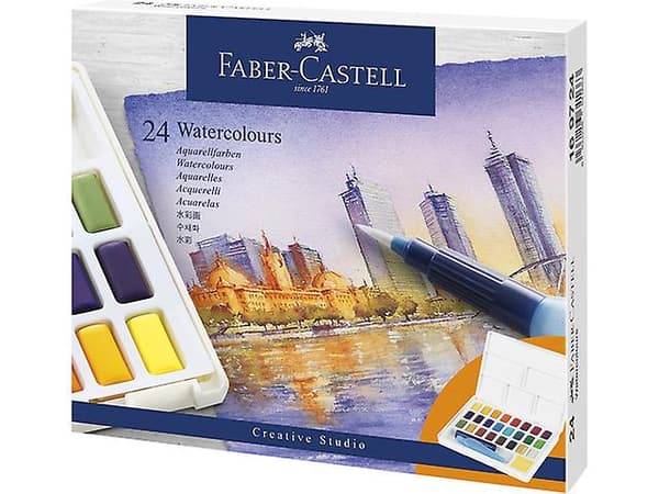 Akvarelmaling i terninger CS Faber-Castell 24 farver Emballage 169724FC