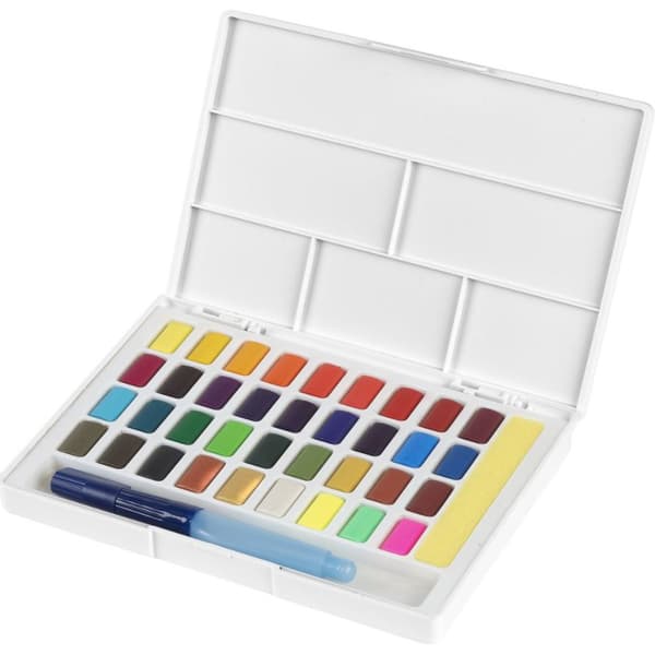 Akvarellfärger i kuber CS Faber-Castell 36 färger Förpackning 169736 FC