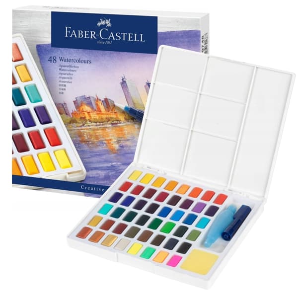 Akvarellfärger i kuber CS Faber-Castell 48 färger Förpackning 169748 FC
