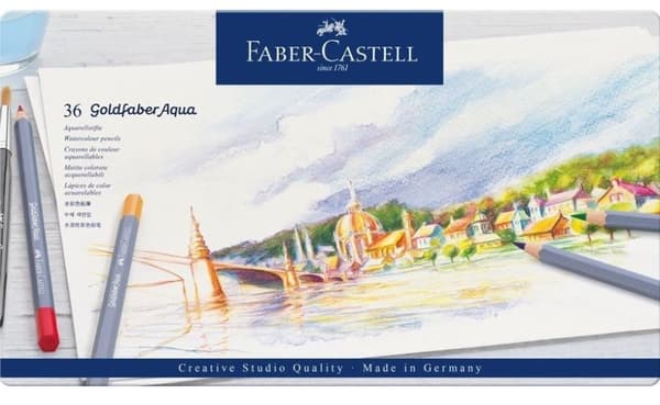 Faber-Castell Goldfaber Aqua Akvarelblyanter 36 farver Metalemballage 114636 FC