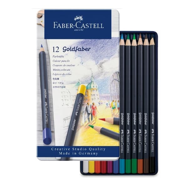 Goldfaber Faber-Castell blyanter 12 farver Metalemballage 114712 FC