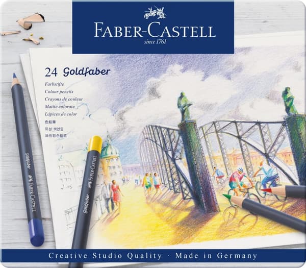 Goldfaber Faber-Castell Lyijykynät 24 väriä metallipakkaus 114724 FC