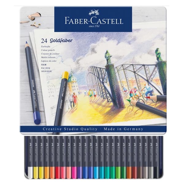 Goldfaber Faber-Castell Lyijykynät 24 väriä metallipakkaus 114724 FC