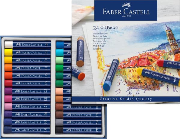 Oliepastellfarver Farveblyanter Faber-Castell CREATIVE STUDIO 24 FARVER EMBALLAGE KARTON 127024 FC