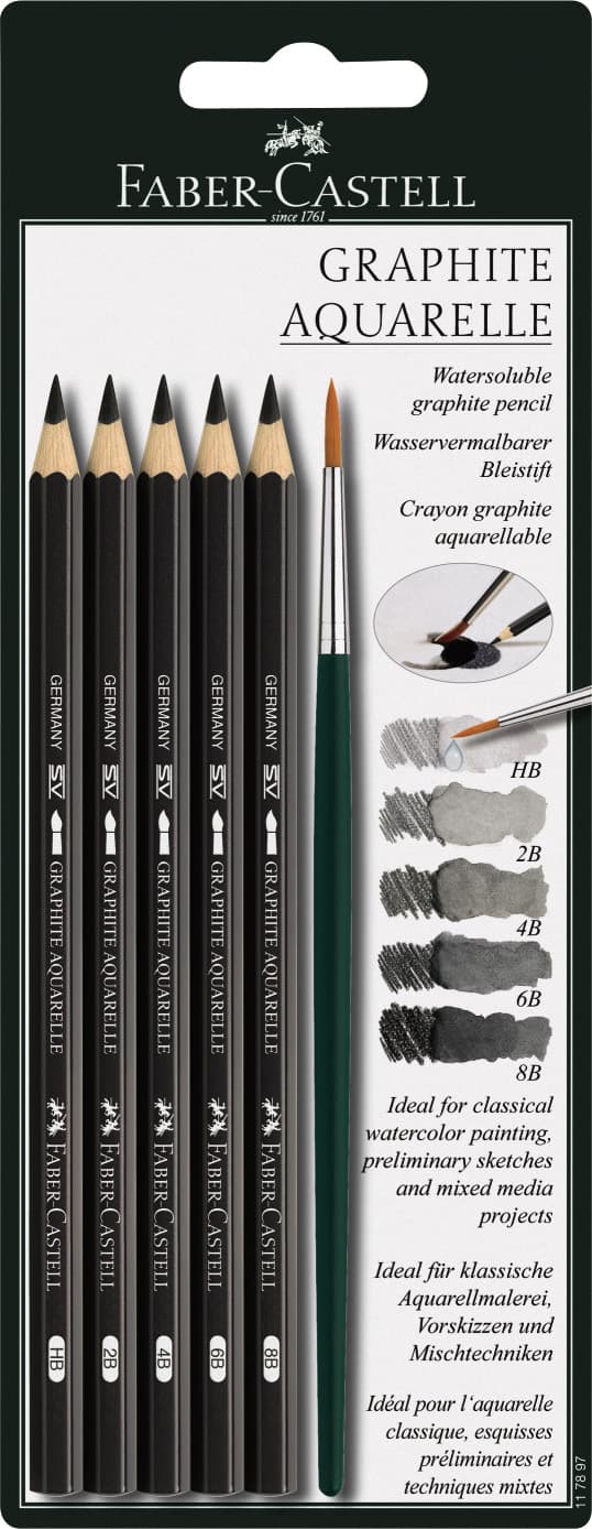 Faber-Castell Akvarelblyanter + Pensel Blister 5 stk 117897 FC