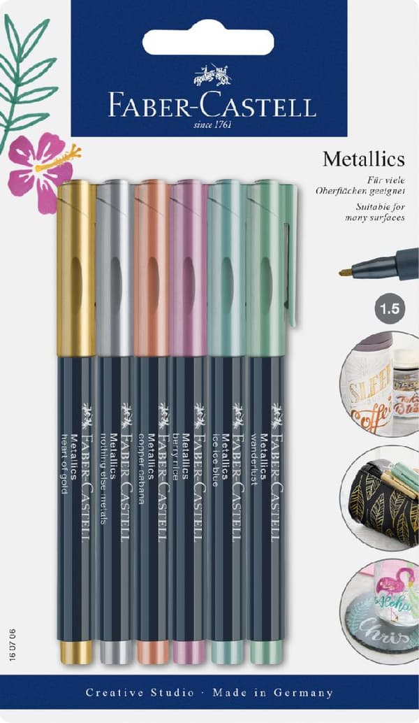 Faber-Castell Mettalics Metallic Markers Blister 6 kpl.
