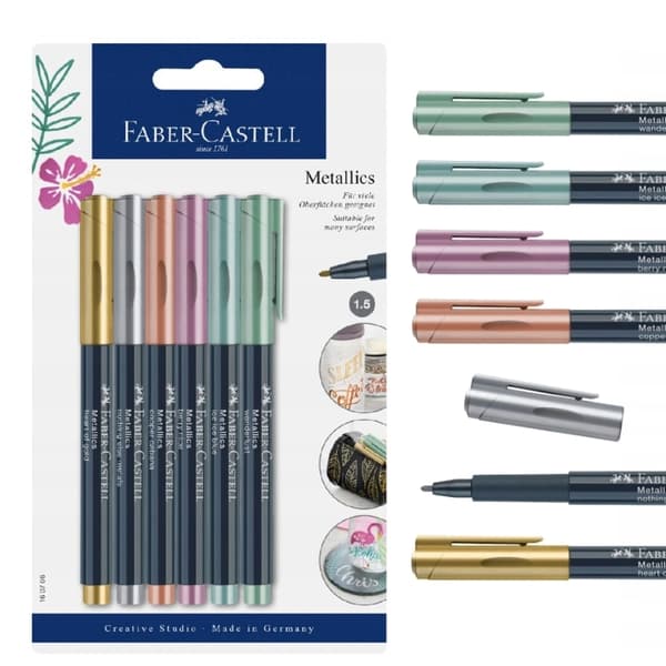 Faber-Castell Mettalics Metallic Markers Blister 6 kpl.