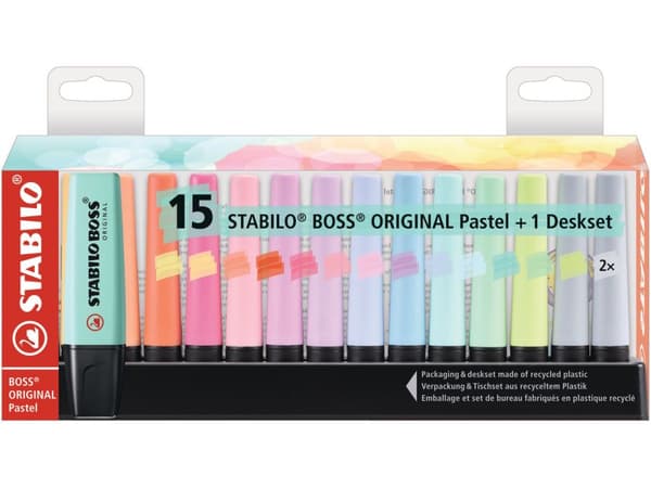 Stabilo Boss Highlighters pasteller 15 farver 7015-02-5