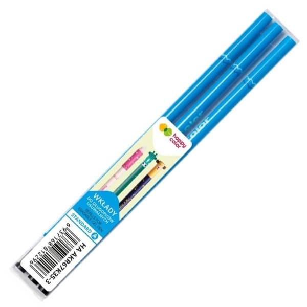 Standard A 0,5 mm blå refill för raderbar kulspetspenna /3st/