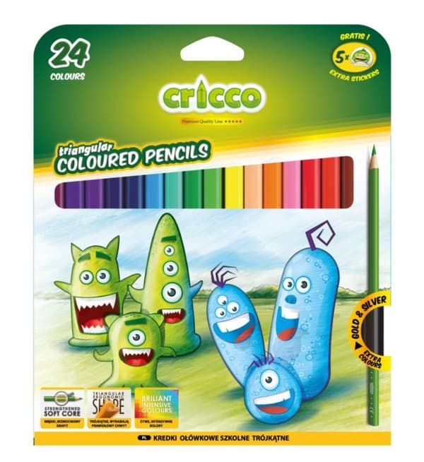 Cricco kolmiokynät 24 väriä MIX CR322K24