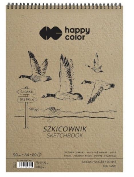 Skitsebog Spiralfugle A4 Hvid 80 ark 80/90 g Happy Color HA-3809-2030-P80
