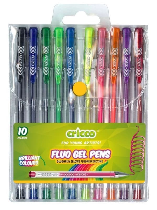 Cricco Fluorescerende Gel Pen Sæt med 10 stk. CR0816W10