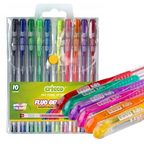 Cricco Fluorescerende Gel Pen Sæt med 10 stk. CR0816W10